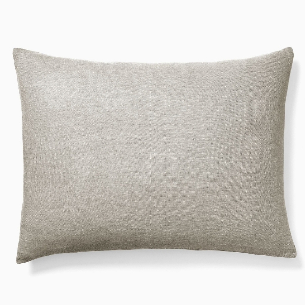 European Flax Linen King Sham,Warm Gray Melange, Retail Price $59.00 USD